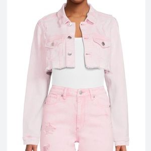 Pink Madden NYC cropped denim jacket